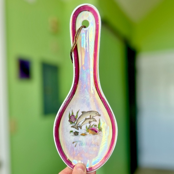 Other - Vintage Florida Dolphins Shiny Coastal Nautical Kitchen Spoon Rest